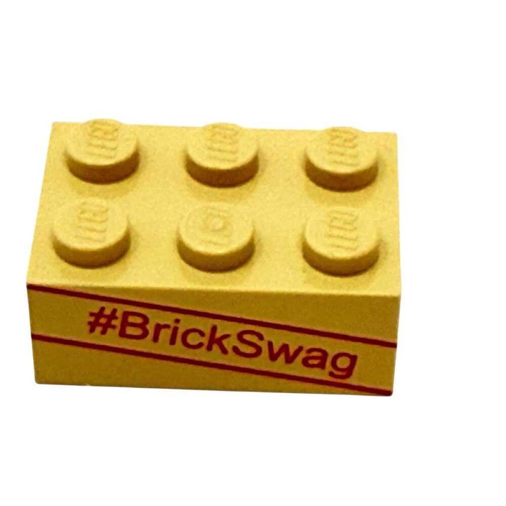 LEGO BrickSwag #BrickSwag December 2016 Printed Tan‎ 2x3 Brick Promo Collectible